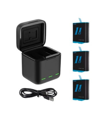 Triple Battery Charger for GoPro Hero 9, 10, 11 & 12